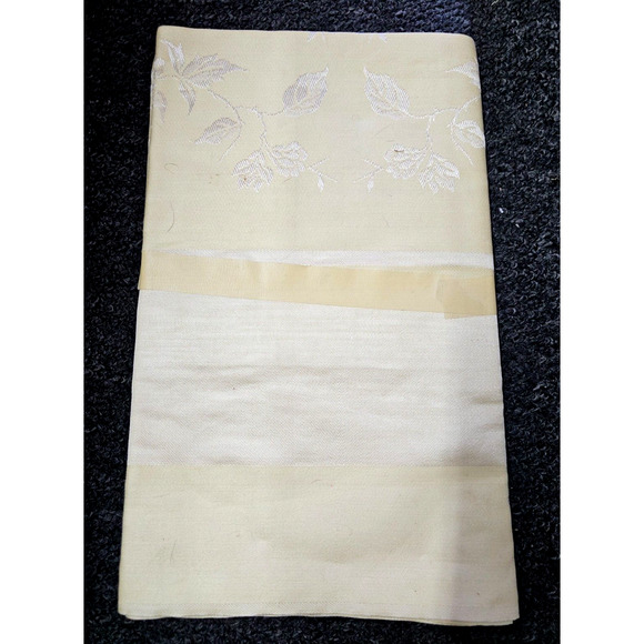 Vintage Tablecloth Combed Yarns 2 Ply Warranted Damask 52x68 Style 6000 Yellow - Picture 5 of 6